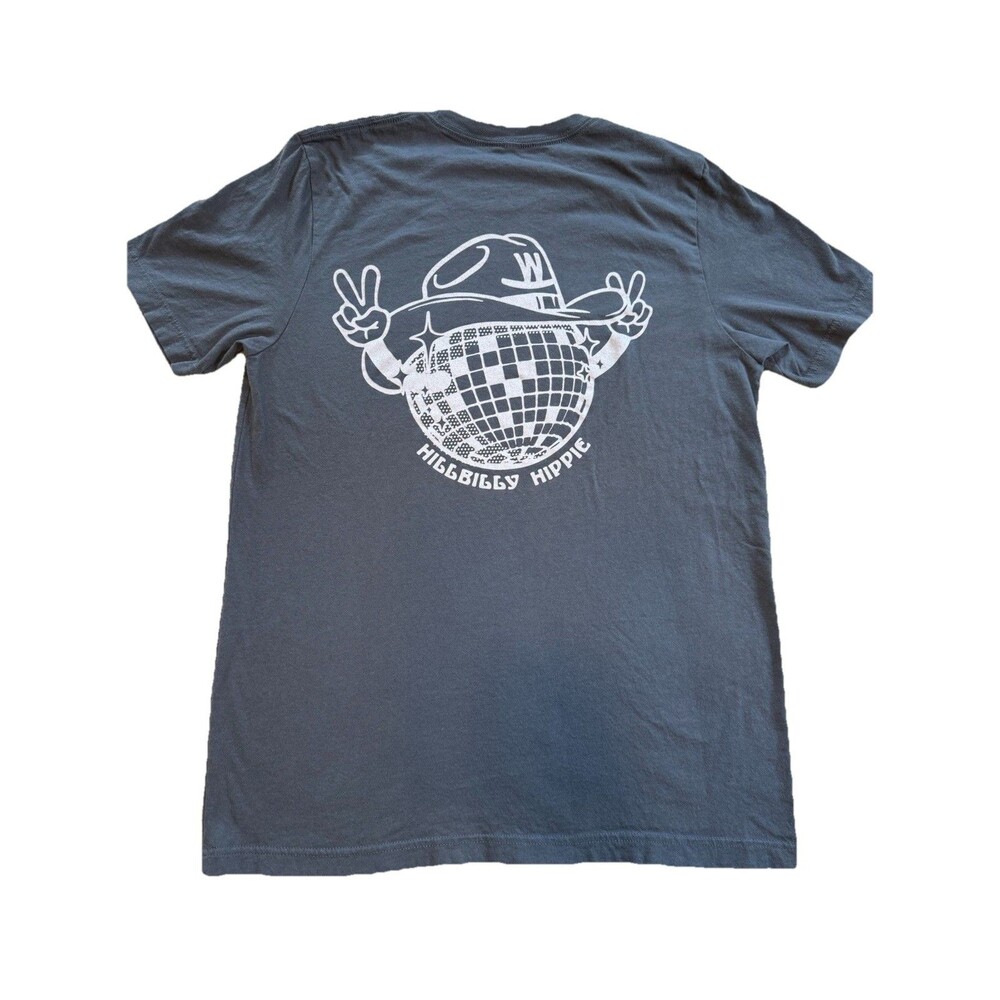 Bell Bottom Country By Lainey Wilson Tshirt Hillbilly Hippie Women’s Large Grey